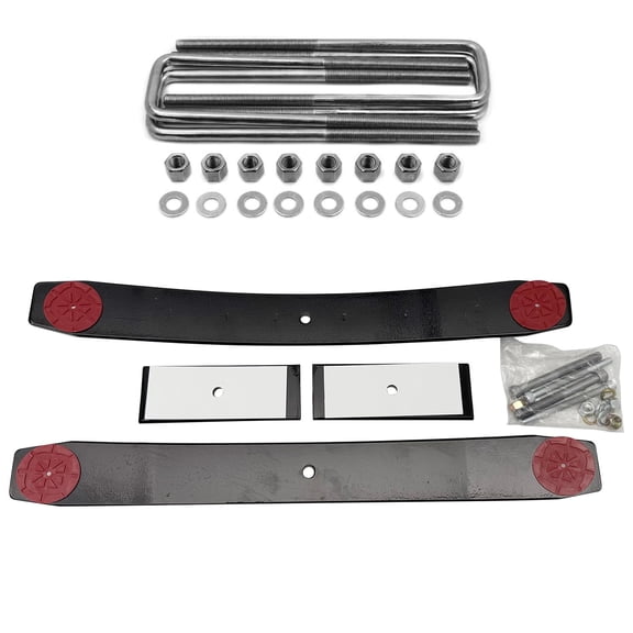 BST BSSP 1.5"-2" Rear Add A Leaf Lift Kit with 8.5" long 2.5" wide Square U Bolts for 1999-2021 Toyota Tundra 4X4 2WD TRD SR5