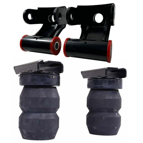 BST BSSP 2" Drop Lowering Shackles Kit with Rear Axle Suspension Performance Enhancement System Bump Stops DR2500CA For 2003-2013 Dodge Ram 2500