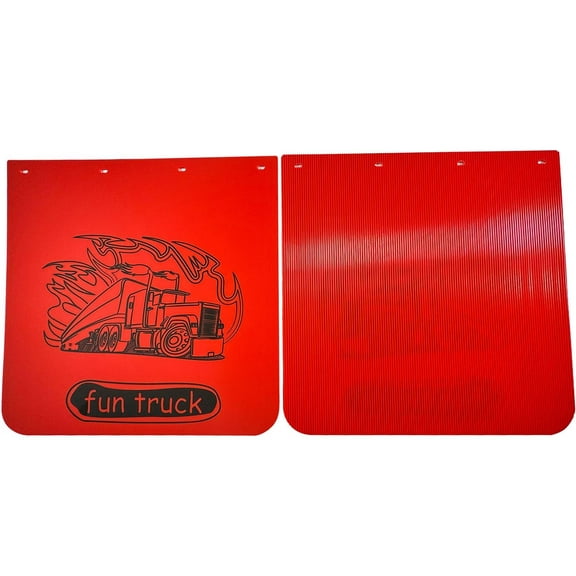 BST BSSP 2PCS 24"x24" Red Straight Heavy Duty Polymer Mud Flaps, Universal Splash Mud Guard Mudflap for Semi Trucks Tractor Trailer