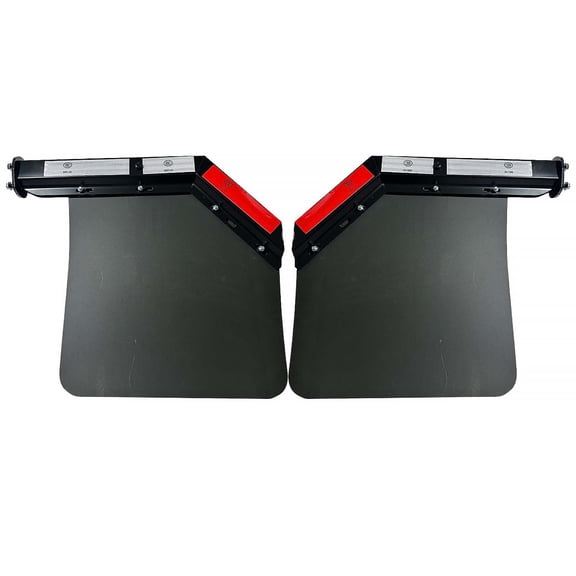BST BSSP 2PCS Black Angled Spring Loaded Mud Flap Hanger Bracket Set&Semi Truck Trailer Duty Mud Flap 24"x24",1-1/8" 1.125" Bolt Spacing,Commercial Truck Heavy Duty HD Mudflap, Right & Left Side