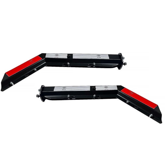 BST BSSP 2PCS Black Angled Spring Loaded Mud Flap Hanger Bracket Set for Semi Trucks, 1-1/8" 1.125" Bolt Spacing,Commercial Truck Heavy Duty HD Mudflap Hanger, Right & Left Side