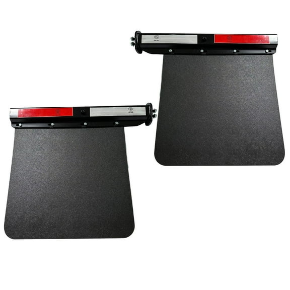BST BSSP 2PCS Black Straight Loaded Mud Flap Hanger Bracket Set&Semi Truck Trailer Duty Mud Flap 24"x30",1-1/8" 1.125" Bolt Spacing,Commercial Truck Heavy Duty HD Mudflap, Right & Left Side