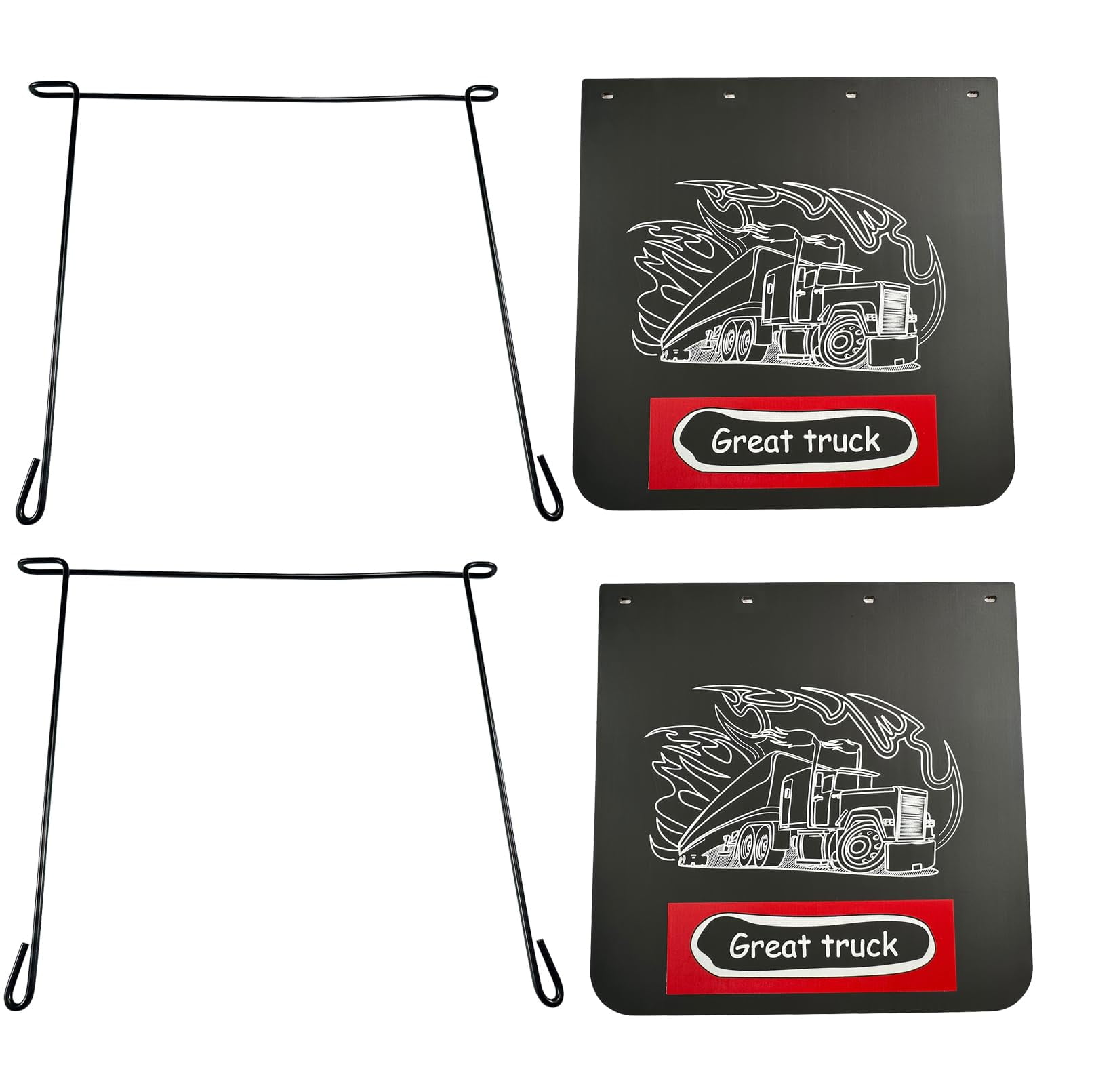 Lady Liberty Mud Flaps For Semi Trucks - 24x30 Inch Heavy Duty Rubber, 2-Pack, PVC Polymer, Tractor Trailer Splash Guards - View #3