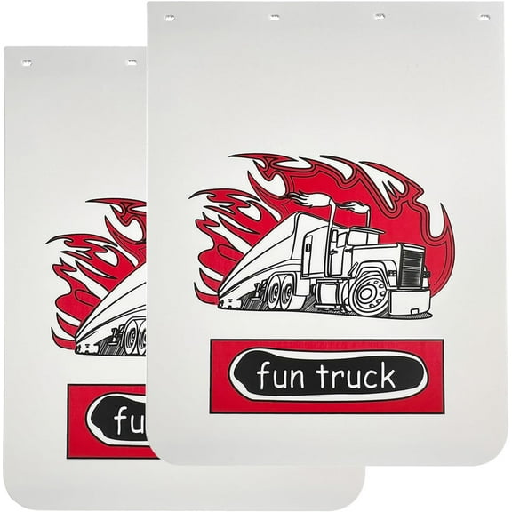 BST BSSP 2PCS Universal Heavy Duty Polymer Mudflaps 24x30 Inch, White Straight Splash Guard Mudflap for Semi Trucks Tractor Trailer