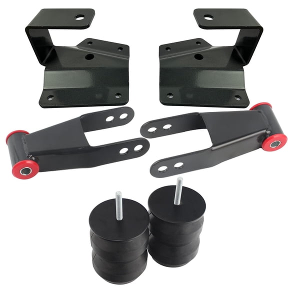 BST BSSP 4" Drop Kit Shackles and Hangers With Rear Axle Suspension Performance Enhancement System Bump Stops For 1999-2006 Chevy Silverado GMC Sierra 1500 2WD Trucks Short Bed Only