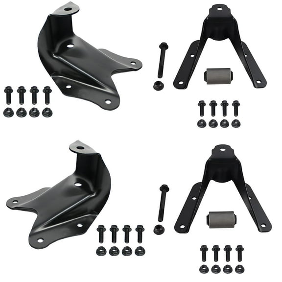 BST BSSP 4 PCS for 1986-1996 Ford F-150 Leaf Spring Shackle Bracket Hanger Set, 722-003 722-002, Rear Forward & Rearward Spring Shackle Bracket Repair Kit