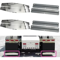 BST BSSP 4PCS 24" Stainless Steel Mudflap Weights with Backing Plate, Universal Mud Flap Splash Guard Mirrored Weights for Semi Trailer Trucks, Heavy Duty & Install Screw