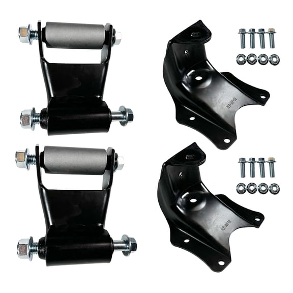 BST BSSP 4PCS Rear Leaf Spring Hangers & Shackles Repair Kit Compatible with 2003-2013 Ford E-250 E-350 E-450 Super Duty, Replace # 722-074 722-004