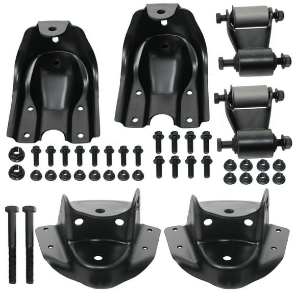 BST BSSP 722-045 722-006 722-007 722-102 Pair Rear Leaf Spring Rearward Shackle Hanger Bracket and Forward Hanger For 1988-1997 Chevy GMC C1500 C2500 15529431 15640442