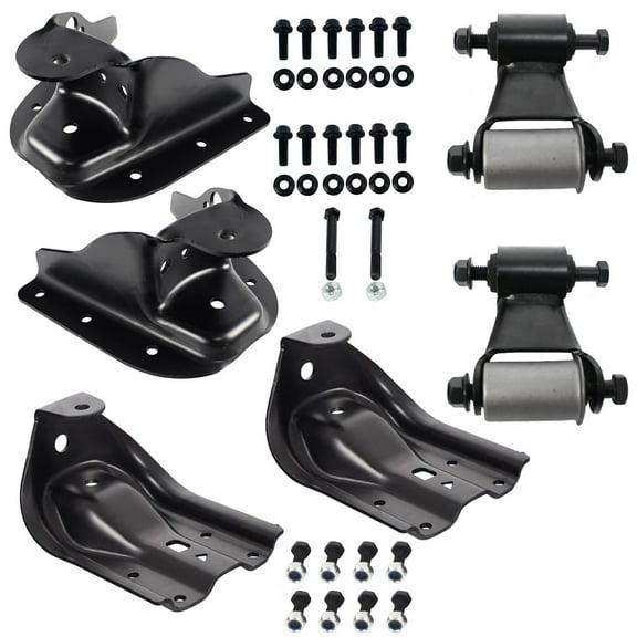 BST BSSP 722-068 722-006 722-008 Rear Leaf Spring Forward Rearward Hangers Shackles Bracket Kit LH and RH for 1988-2000 Chevrolet GMC K1500 Pickup K2500 Pickup K3500
