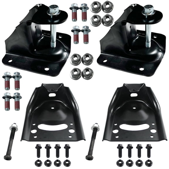BST BSSP 722-224 722-205 Rear Spring Rearward Leaf Spring Hangers and Forward Hangers Bracket kit For 1994-2002 Dodge Ram 2500 3500-3 inch Wide Spring