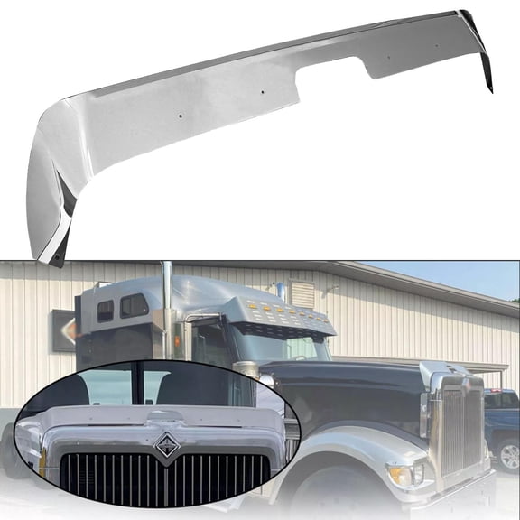 BST BSSP Bug Deflector, Bug Shield, Hood Protector for International 9900 Series/5900I SFA Trcuk 304 Stainless Steel Front Hood Shield Bug Deflector,Custom Fit Shield