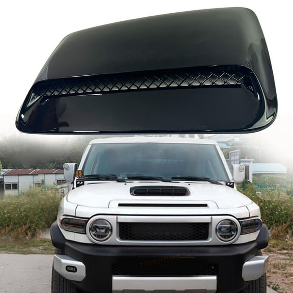 BST BSSP Engine Hood Flow Intake Cover Hood Scoop Vent Bonnet Cover Compatible with 2007-2023 Toyota FJ Cruiser, Decorative Air Flow Intake Covers with Self Adhesive Glossy Black