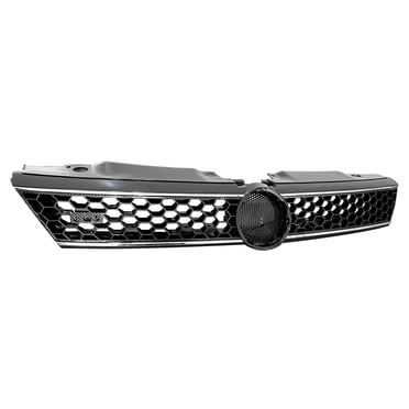G-PLUS Front Upper Grille With Chrome Trim For 2010-2014 VW Jetta – Direct Fit Honeycomb Style