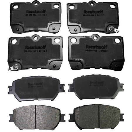 BST BSSP Front and Rear Ceramic Brake Pad Kit for 2006 Lexus GS300 2009-2013 IS250 2.5L D1113 D908 Built for United States Market