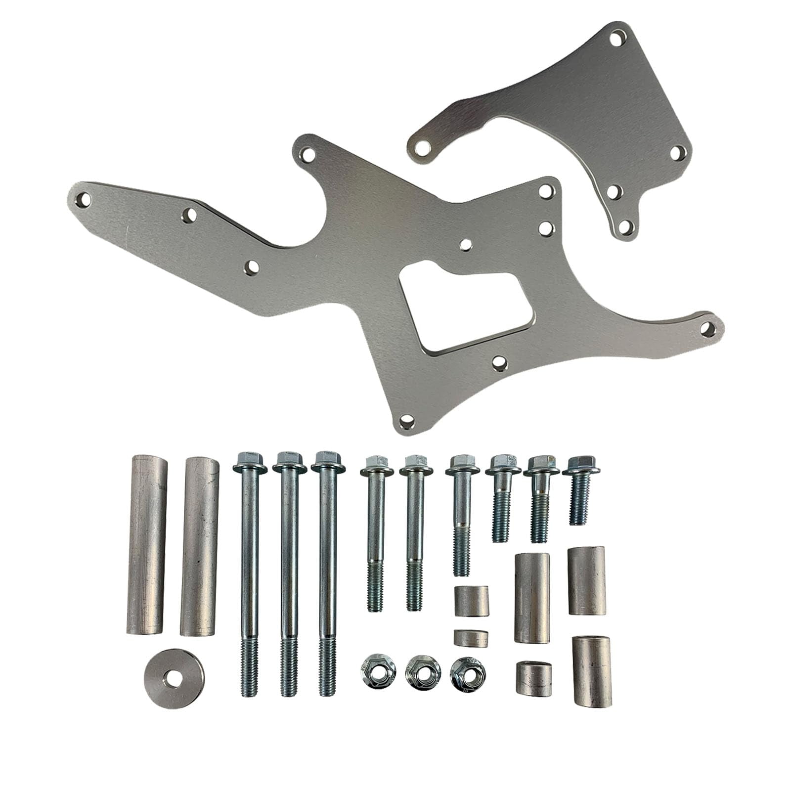 GM LS Compatible Front Accessory Drive - Full Serpentine with Alternator | AC | Water Pump | Brackets and Bolts Black