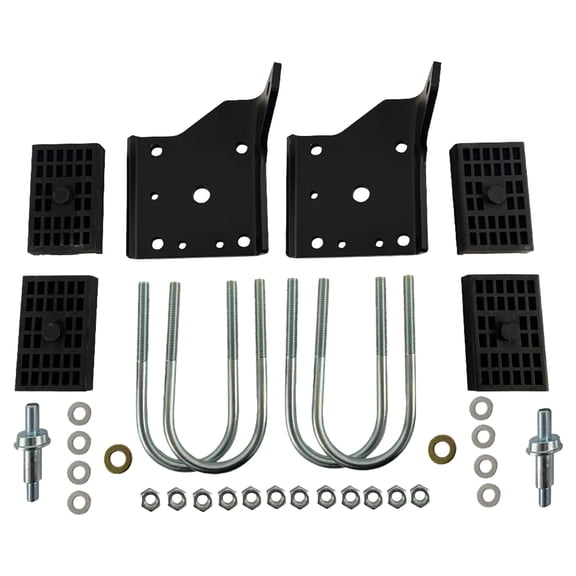 BST BSSP Multi Leaf Spring Shock Plate Kit w/U-Bolts Studs For 1968-1972 Chevry Nova 68-69 Camaro Pontiac Firebird Multileaf Springs Lower Bracket Plates Install Kit