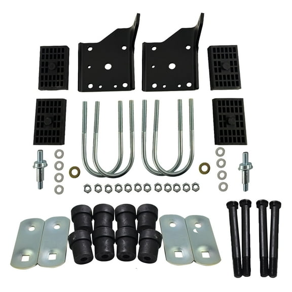 BST BSSP Multi Leaf Spring w/U-Bolts Shock Plate Bracket Install Kit & Rear Shackle Bushings Kit for 68 Chevrolet Chevy II,Compatible with 1968 1969 Camaro Pontiac Firebird, for 1969-1972 Chevy Nova
