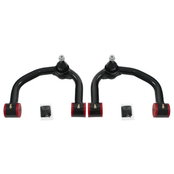 BST BSSP Pair 2"-4" Lift Front Upper Control Arm Bushing Suspension Kit Compatible with 2004-2020 Ford F-150 Tubular Black Arms Alignment Lift