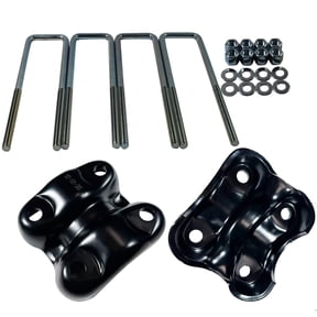 BST BSSP Pair Rear Axle Leaf Spring U-Bolt & U bolts Plates For 1988-1998 Chevy GMC Tahoe Yukon C1500 K1500 Suburban Tahoe GMC Yukon, Square Extended U-bolts 2.5" Wide Leaf Springs 8.75" Long