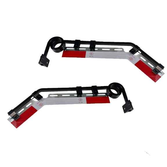 BST BSSP Pair Semi Truck Angled Mud Flap Hangers Kit Suspension Dampening Springs 2 Coils,Universal Mudflaps Steel Bracket,w/Aluminum Reflector for Semi-Trucks Trailers