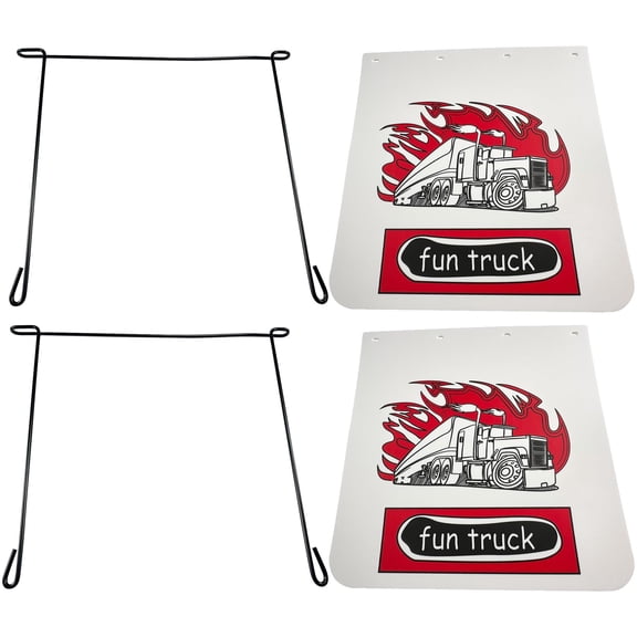 BST BSSP Pair Universal 24"x 24" Heavy Duty Splash Guard Mudflaps for Semi Truck Trailer, w/Pair 24" * 21" Stainless Steel Mud Flap Hold Down Anti-Sail Hangers Bracket kit