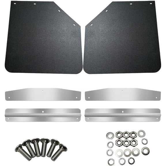 BST BSSP Pair Universal 24"x 24" Mud Flaps w/24 Wide Mudflap Weights for Semi Truck Heavy Duty Polymer Mudflaps Mudguards Splash Guard for Commercial Truck Trailer Tractors
