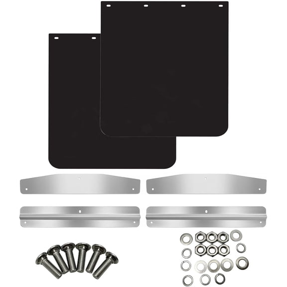 BST BSSP Pair Universal 24"x 24" Mud Flaps w/24 Wide Mudflap Weights for Semi Truck Heavy Duty Polymer Mudflaps Mudguards Splash Guard for Commercial Truck Trailer Tractors