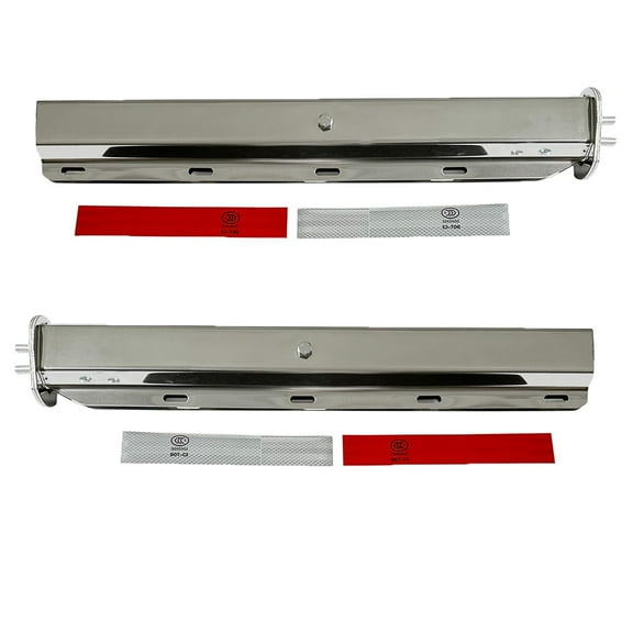 BST BSSP Pair Universal Straight Semi Truck Mud Flaps Hanger for 1-1/8" Bolt Pattern Tractors Trailers Freightliner Kenworth Peterbilt Stainless Steel HD Splash Mud Guard Mudflaps Bracket