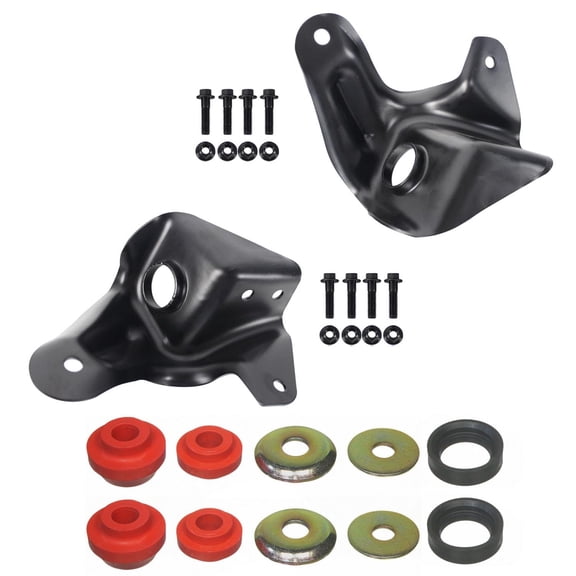 BST BSSP Passenger and Driver Side Radius Arm Bracket Control Arm Support with Radius Arm Bushing for 1980-1996 Ford Bronco F100 F150 F250 F350 523-018 523-020