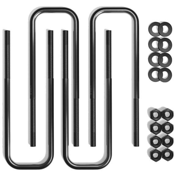 BST BSSP Rear Leaf Spring Axle Square U-Bolt Kit 2.5" Wide Leaf Springs 11.5" Long 9/16" Dia with Hardware
