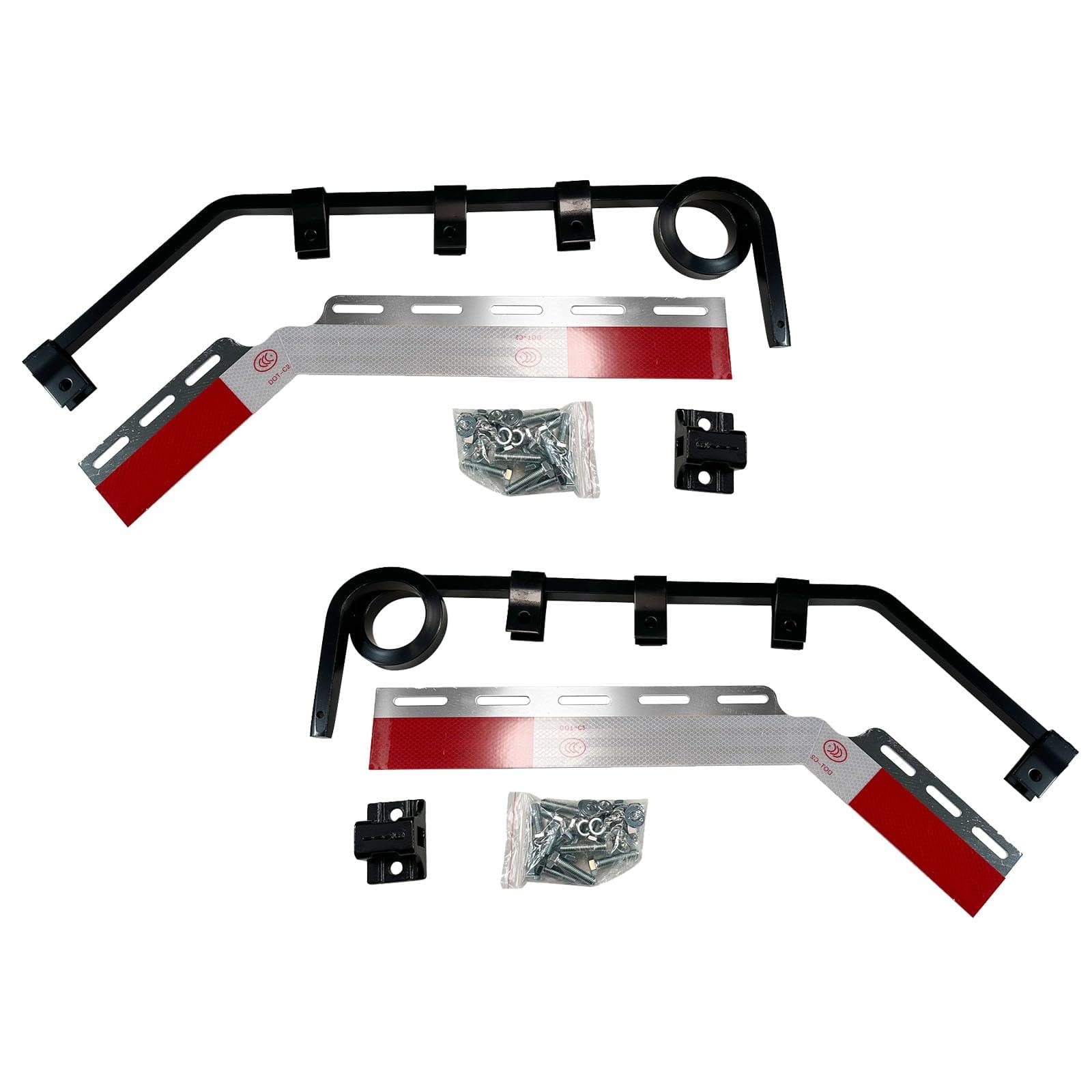 BST BSSP Semi Truck Angled Bar Type Mud Flap Hangers Complete Kit for Left& Right Side,30" Length Square Steel 1 Coil Damping Spring - Angled Mud Flap Hanger Universal Fit Semi Trucks Trucks, Trailers