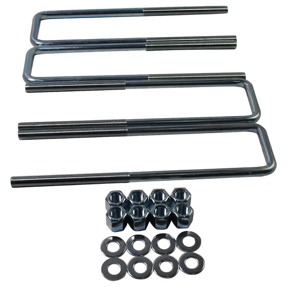 BST BSSP Square U-Bolts for 3" Wide Leaf Spring 8.75" Long 9/16" Dia for 2004-2018 Ford F150 w/Hardware