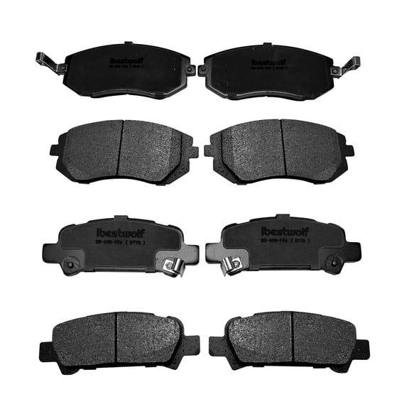 BST BSSPF Front and Rear Ceramic Brake Pads for 2003-2006 Subaru Baja 2003 Forester for 2002-2003 Subaru Impreza for 2002-2004 Subaru Legacy Outback, Disc Brake Pad Replacement P-929 P-770