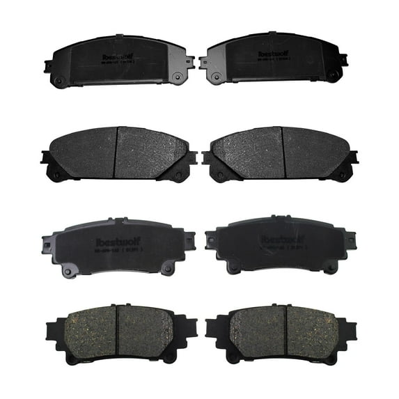 BST BSSPF Front and Rear Ceramic Brake Pads for 2010-2015 Lexus RX350 RX450h for 2014-2019 Toyota Highlander for 2011-2020 Toyota Sienna, Disc Brake Pad Replacement P-1324 P-1391