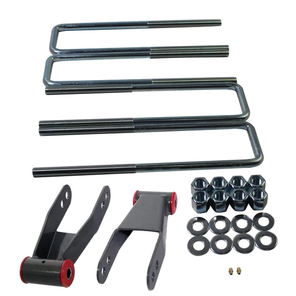 BST BSSPS 3.25" Rear Drop Lowering Kit Shackles and U-Bolts For 2007-2018 Chevy Silverado GMC Sierra 1500 2WD 4WD,410520,Y01-452