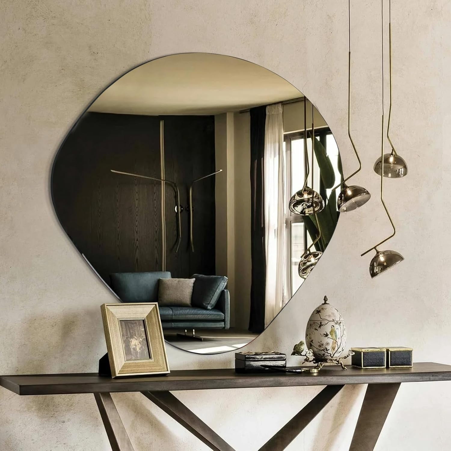 Curated visual reference: Gallery Detail: Bst Furnh Irregular Wall Mirror 20 X20 Wavy Asymmetrical Frameless