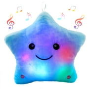 BSTAOFY 13'' Creative LED Musical Glow Twinkle Star Lullaby Light up Stuffed Animal Toys Soothe Kids Emotions Birthday Christmas for Toddlers Kids, Blue