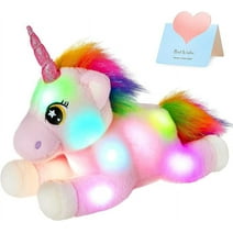 BSTAOFY Big Light up Pink Unicorn Stuffed Animal LED Unicorn Soft Plush Toy Birthday Christmas for Kids Girls 16.5??