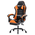 thumbnail image 1 of BSTYJQXH Ergonomic Reclining Leather Gaming Chair with Headrest and Lumbar Support, Black/Red, 1 of 7