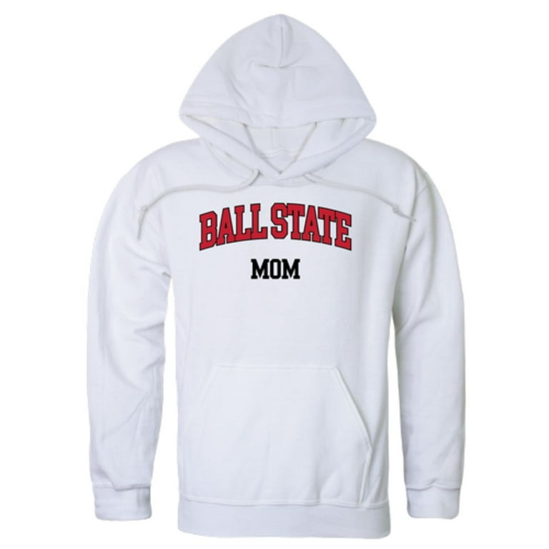 BSU Ball State University Cardinals Mom Fleece Hoodie Sweatshirts White  XX-Large