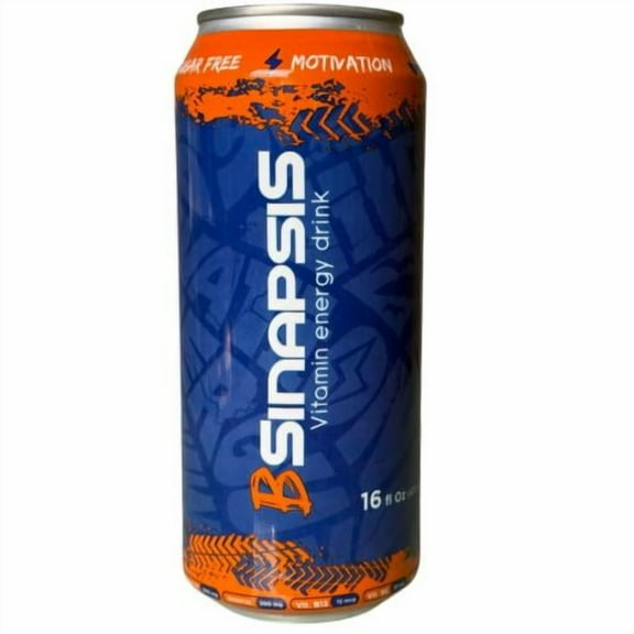 BSinapsis Energy Drink - Contains Vitamins B12, B6, B5, B3, C, Caffeine and L-Carnitine - 0% Sugar and Sodium - Healthy 100% Vegan Formula for Energy and Performance 16 Fl Oz (12 pack)