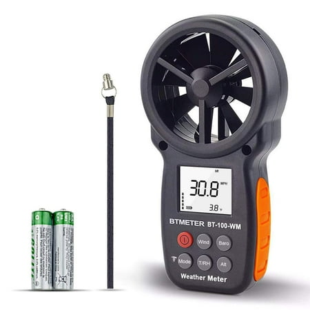 BT-100 Handheld Anemometer, Digital Wind Speed CFM Meter Gauge Air Flow Velocity Tester for HVAC Shooting Drone, Wind Chill, 14?-113? Wind Temperature
