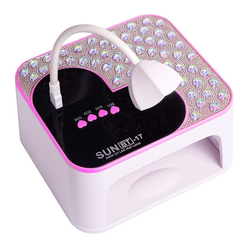 BT-17 Professional Nail Lamp - 288W High-Speed LED/UV Nail Dryer, 99s Timer for Gel Polish Curing, Large Space for Both Hands/Feet, Salon & Home Use