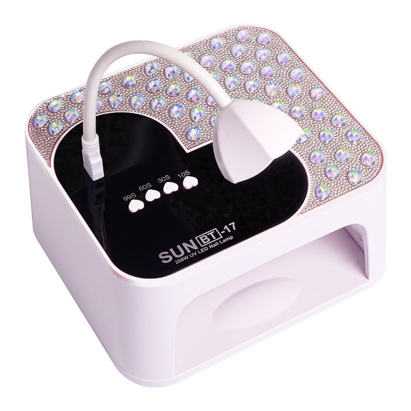 BT-17 Professional Nail Lamp - 288W High-Speed LED/UV Nail Dryer, 99s Timer for Gel Polish Curing, Large Space for Both Hands/Feet, Salon & Home Use
