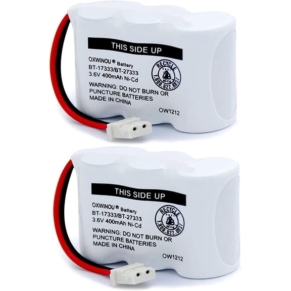 BT-17333 BT-27333 Handset Telephone Rechargeable Battery 2/3AA 3.6V NI-CD Cordless Phone Compatible with BT17333 BT27333 BT-17233 BT17233 BT-163345 CS5121(Pack of 2)