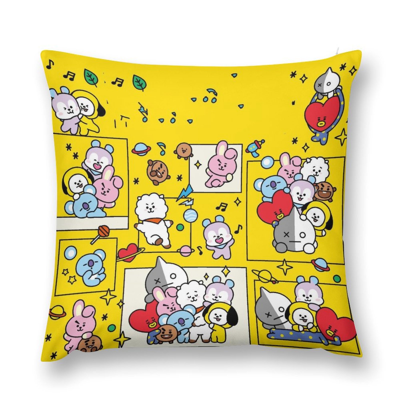 BT21 Anime Gaming Bedding Super Soft Cozy Plush Decorative Pillow