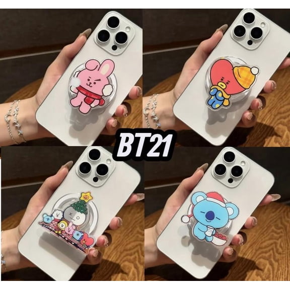 BT#21 KPOP Phone Grip Holder Stand Mount Magnetic Cute Magsafe Popsocket Series for iPhone MagSafe Cases & Grips Secure Stylish Expanding Phone Grip