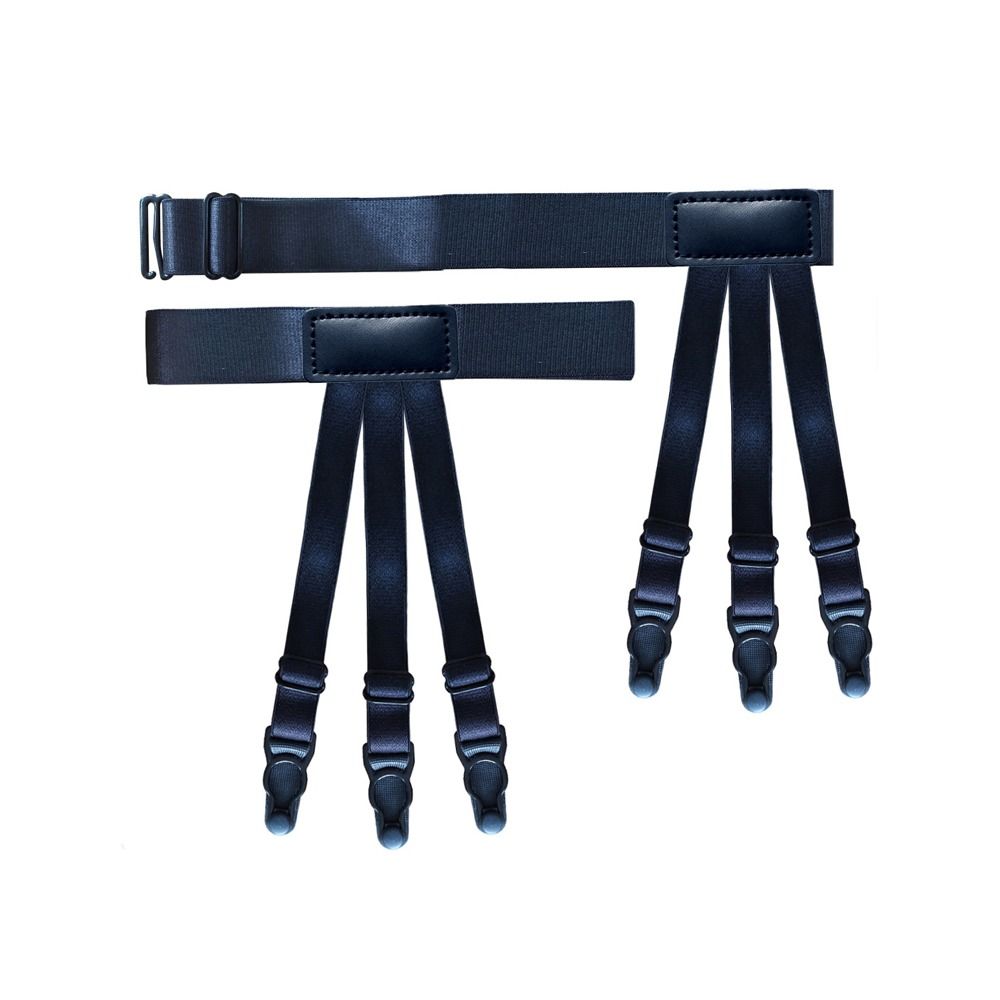 Men's Shirt Stays / Sock Suspenders, Adjustable Non-Slip Garters, Set Of 2, Black