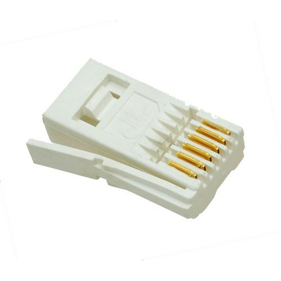 BT 631A 631A CONNECTOR BT / UK Type White 6 Pin Telephone Right Hand Crimp Plug